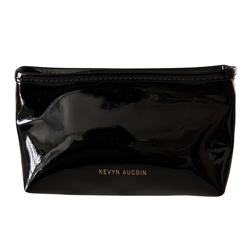 Kevyn Aucoin Black Patent Zip Top Cosmetic Bag